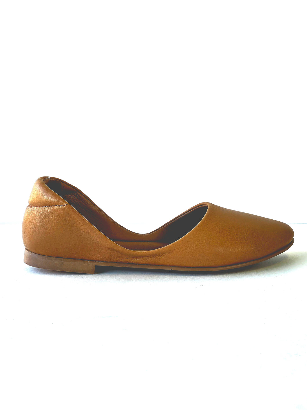 GRACE FLAT Tan leather