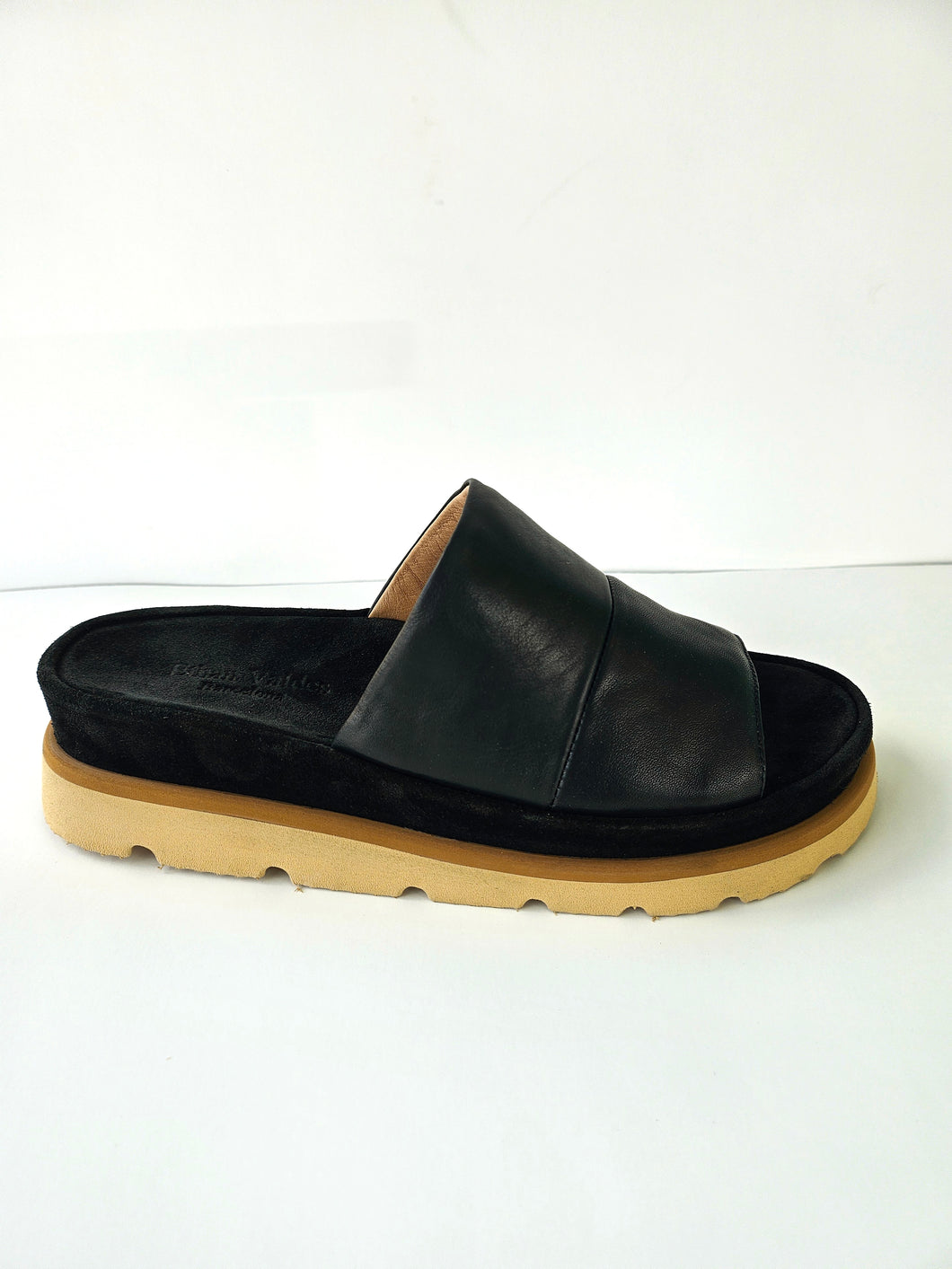 WAIKIKI black leather blk suede combo